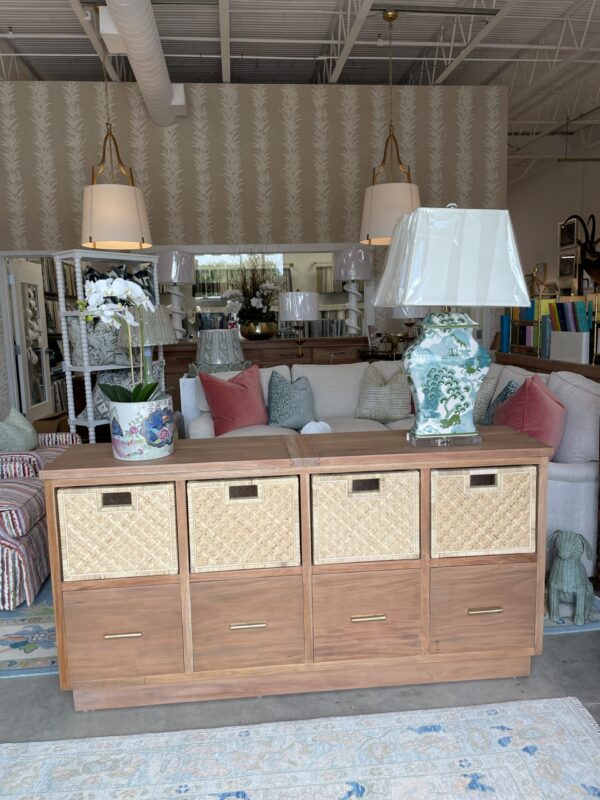 Driftwood sideboard! With rattan basket storage - Image 8
