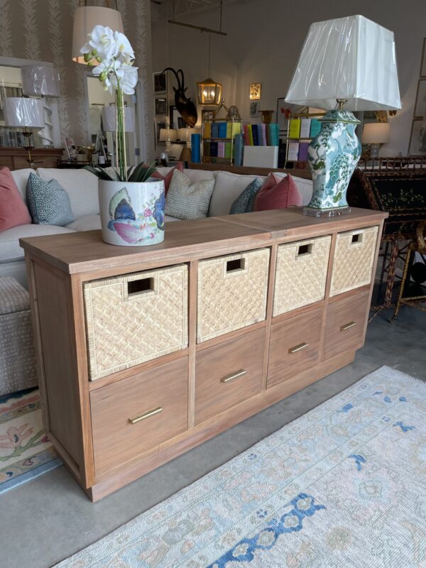 Driftwood sideboard! With rattan basket storage - Image 3