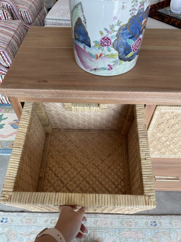 Driftwood sideboard! With rattan basket storage - Image 5
