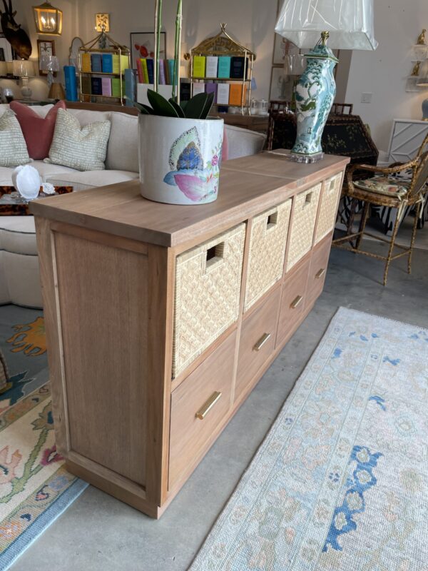 Driftwood sideboard! With rattan basket storage - Image 7