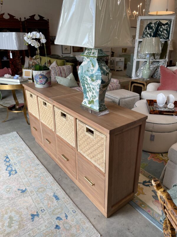 Driftwood sideboard! With rattan basket storage - Image 2