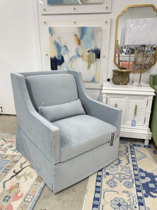 Set of (2) Electric Recliners | Blue Performance Fabric - Image 2
