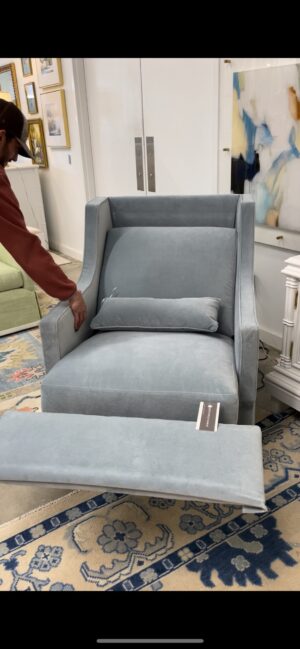 Set of (2) Electric Recliners | Blue Performance Fabric
