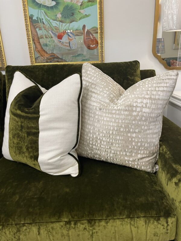 Massoud Bentley sofa in crushed green velvet 2 over 2 seat. - Image 3