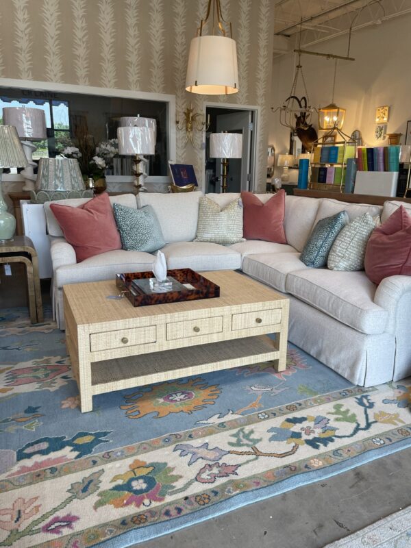NEW | rattan coffee table with 3 drawer storage !