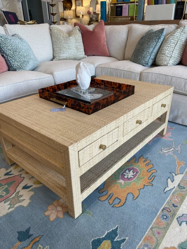 NEW | rattan coffee table with 3 drawer storage ! - Image 2