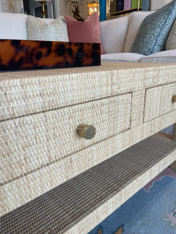 NEW | rattan coffee table with 3 drawer storage ! - Image 3