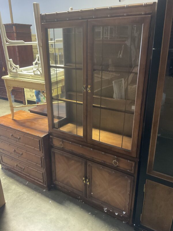 Faux bamboo china cabinet/ ready to be lacquered in any color