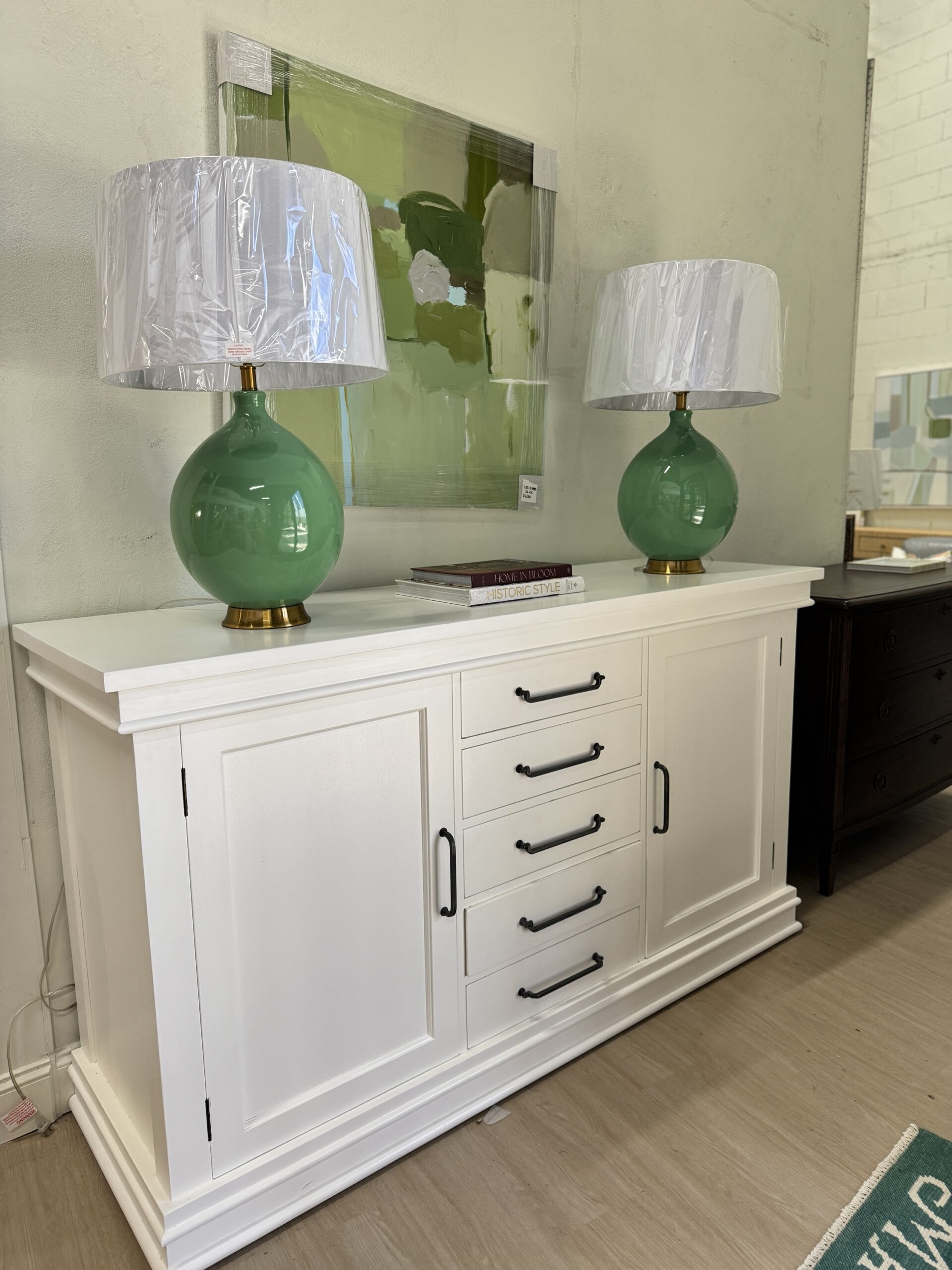 Wilson 2 Door Sideboard | White with iron hardware - Image 5