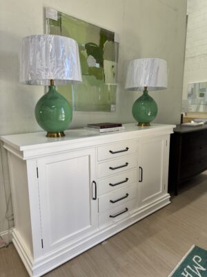 Wilson 2 Door Sideboard | White with iron hardware