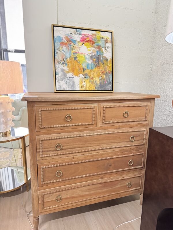 Cholet tall 5 drawer dresser in driftwood finish and gold hardware - Image 4