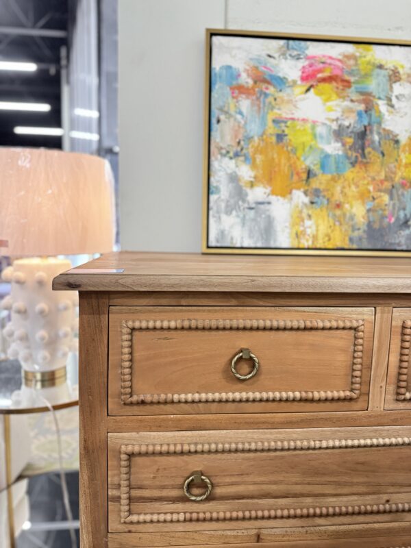 Cholet tall 5 drawer dresser in driftwood finish and gold hardware - Image 3