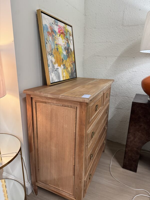 Cholet tall 5 drawer dresser in driftwood finish and gold hardware - Image 2
