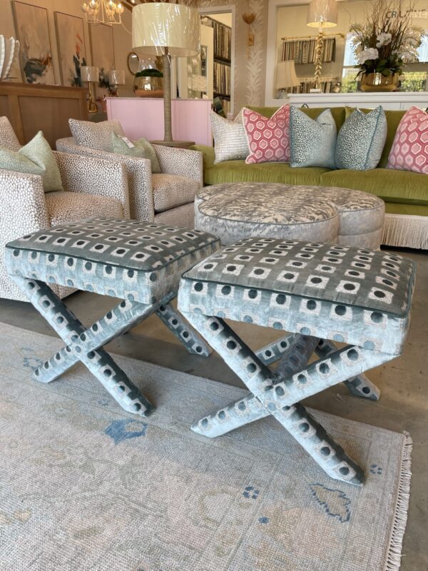 Upholstered x bench ottoman set! $1450 each