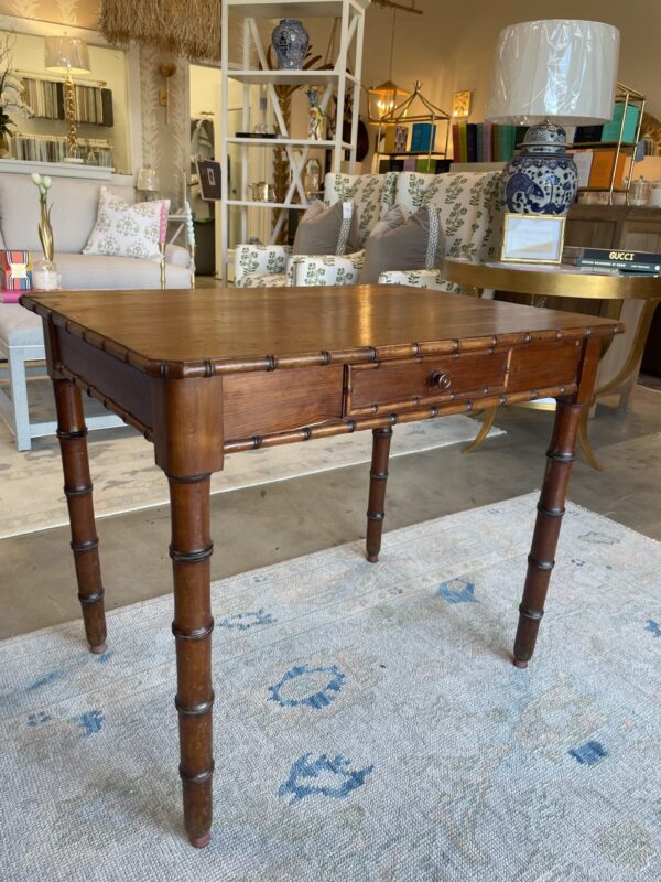 Faux Bamboo Petite Accent Table - Image 2