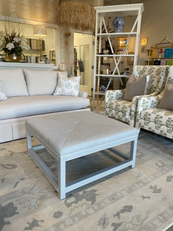 Bleach cleanable upholstered ottoman