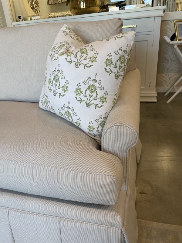 CR Lane magnolia skirted sofa 2 over 1! In Tiny Ticking Tan Fabric - Image 3