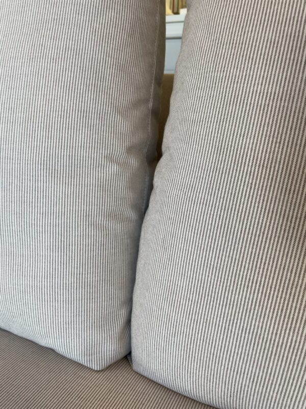 CR Lane magnolia skirted sofa 2 over 1! In Tiny Ticking Tan Fabric - Image 4