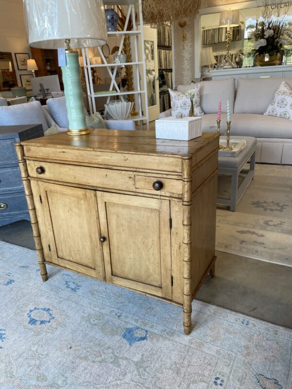 Faux bamboo chest! With small drawer and liftable lid with open storage! - Image 3