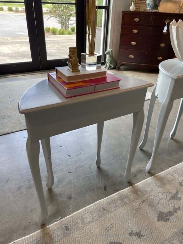 Vintage Demilune scalloped table set! Lacquered in a baby blue!!
$775 each - Image 6