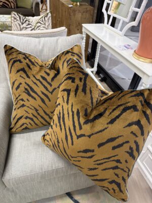 22 x 22  pillows with down inserts (set of 2) SOLD AS A SET little nimba with blue welt