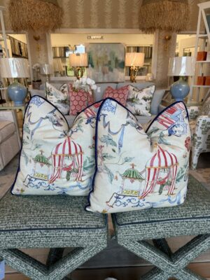 Set of (2) 22" x 22" Idlewild Natural Hamilton Pillows | Down Inserts Included