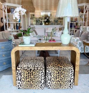 Waterfall Burlwood Console Table