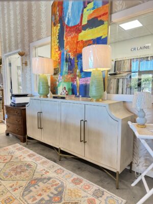 Capital 4 door wooden sideboard with gold hardware and legs