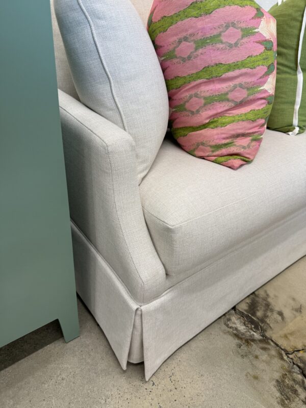 Juli arm skirted 2 over 2  performance fabric sofa - revolution Hailey bone - Image 3