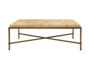 Hardwick burlwood and brass cocktail table!