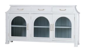 Farringdon 3 door sideboard in white with blue interior