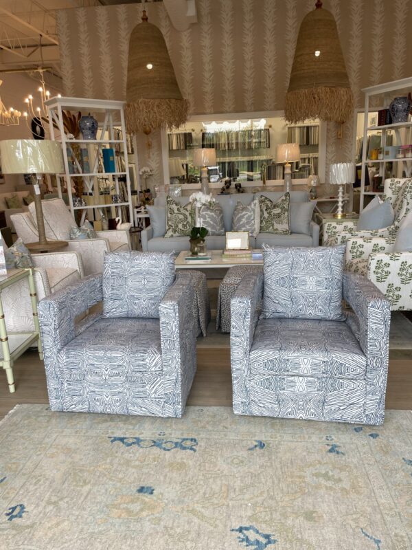 Blue accent swivel chair set! $1200 each - Image 6