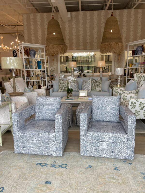 Blue accent swivel chair set! $1200 each - Image 5