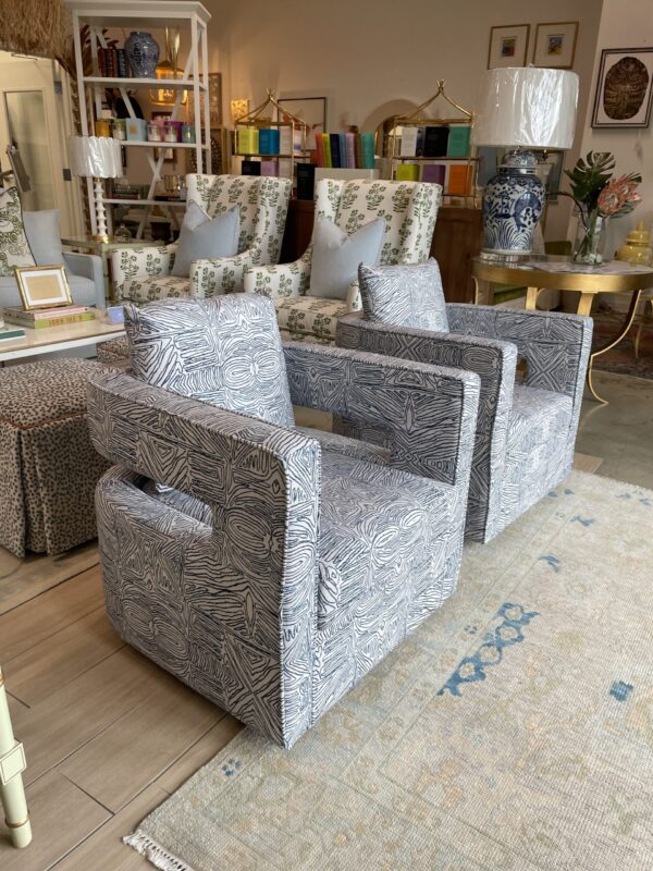 Blue accent swivel chair set! $1200 each