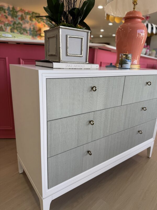 Sea foam grass cloth abaca Bimini accent chest! - Image 4