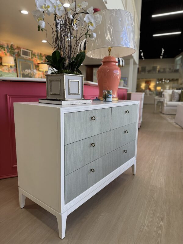 Sea foam grass cloth abaca Bimini accent chest! - Image 3