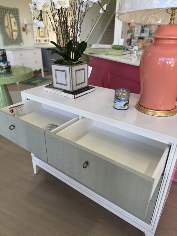 Sea foam grass cloth abaca Bimini accent chest! - Image 2