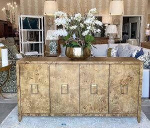 Richmondd burl wood 4 door console