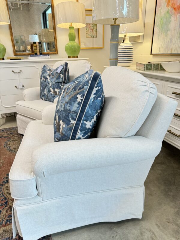 - SET OF Performance fabric swivel and rock chars! $1275 each - Hailey bone rolled arm - Image 2