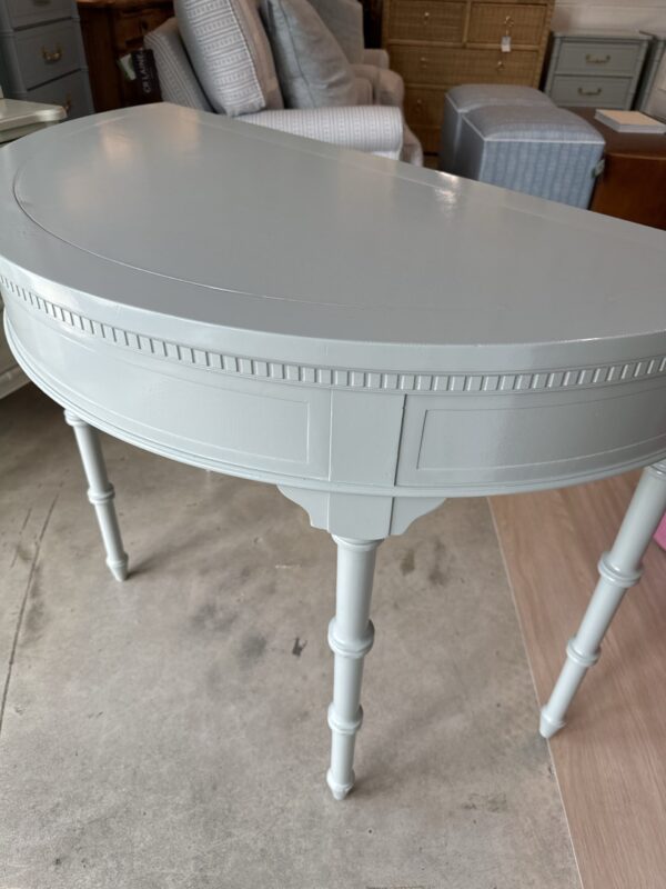 Half Moon Demilune Console Table | Sherwin Williams Oyster Bay - Image 2