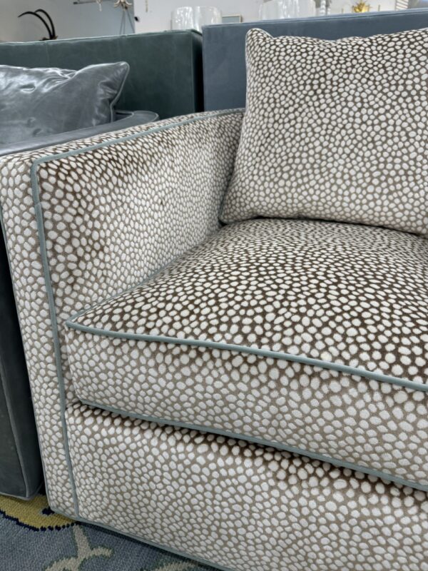 Swivel spotted chair set with luxery down blend cushuon fill 
$2550 each fabric Torrey snow and banks shale welt - Image 3