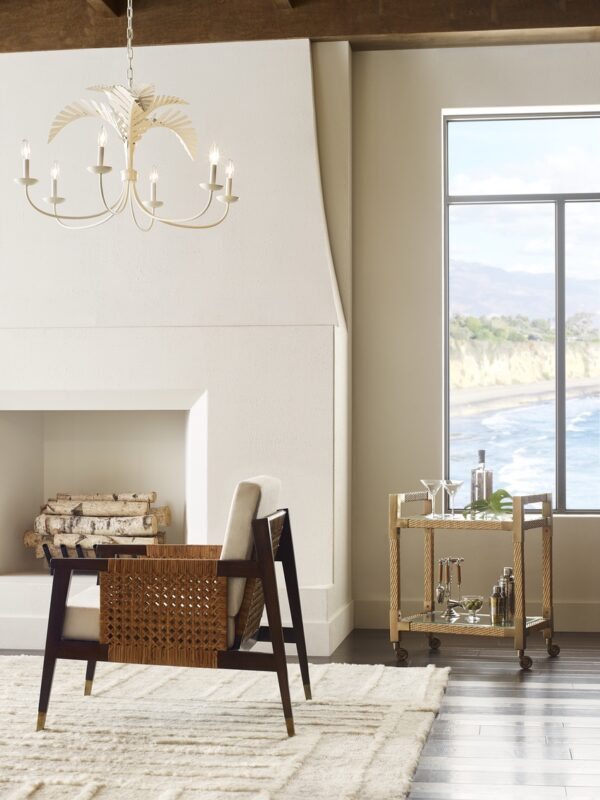 Rattan and glass bar cart / drinks trolly on casters! - Image 3