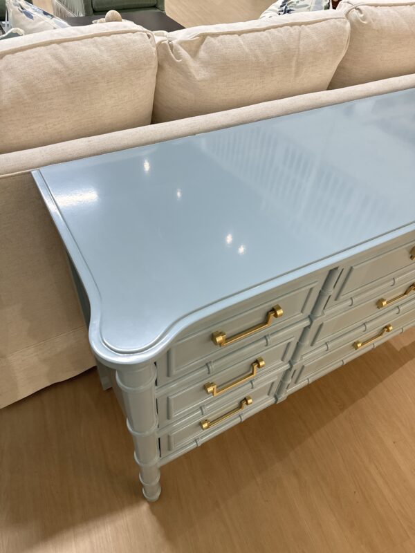 NEW | Reynolds Collection Faux-Bamboo 9 Drawer Dresser in BM  ocean city blue poppy’s line - Image 8