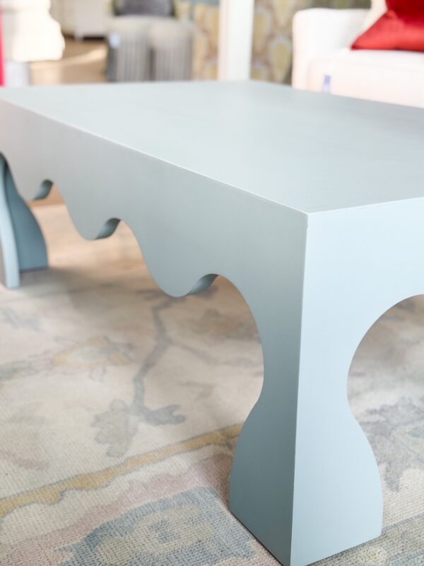 Chloe Wavy Coffee Table | Frosted Blue - Image 4