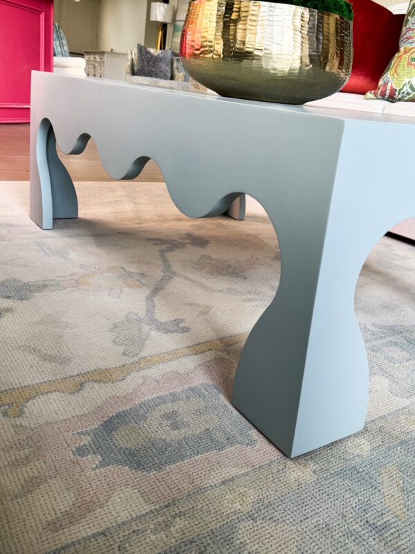 Chloe Wavy Coffee Table | Frosted Blue