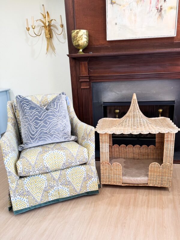 Scalloped Rattan Pagoda Dog Bed - Image 2