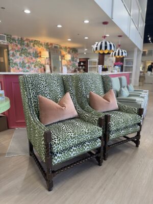 Set of (2) Harrington Wing Club Chairs | seeing spots jungle Kincaid