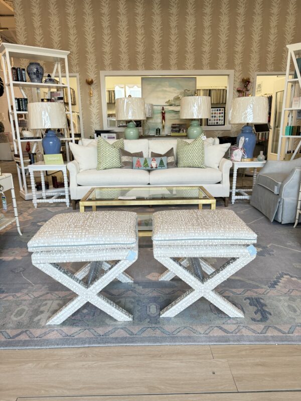 Upholstered x bench ottoman set! $1450 each