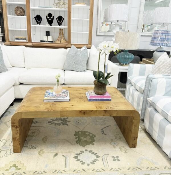 CRLAINE performance fabric sectional 108 x 108 with down blend cushion fill and walnut leg - Image 2