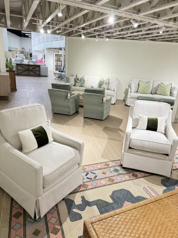 Larson arm swivel chair set in performance fabric Hailey bone  !- $1550 each - Image 9